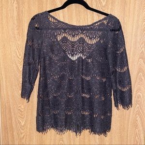 Zara Blue/Gray Lace Top Size M